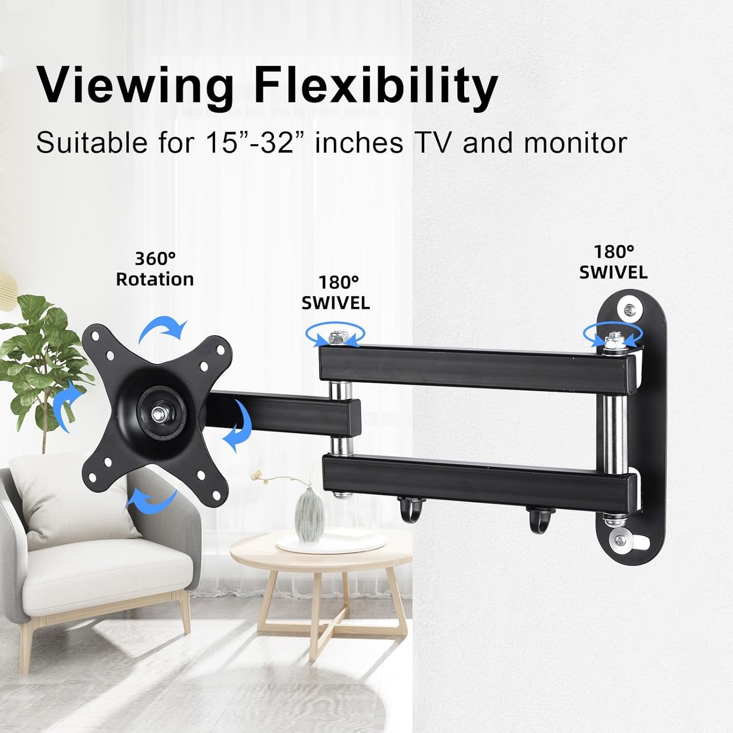 Suptek Articulating Arm TV Wall Mount Swivel Tilt Full Motion Adjustable NEW