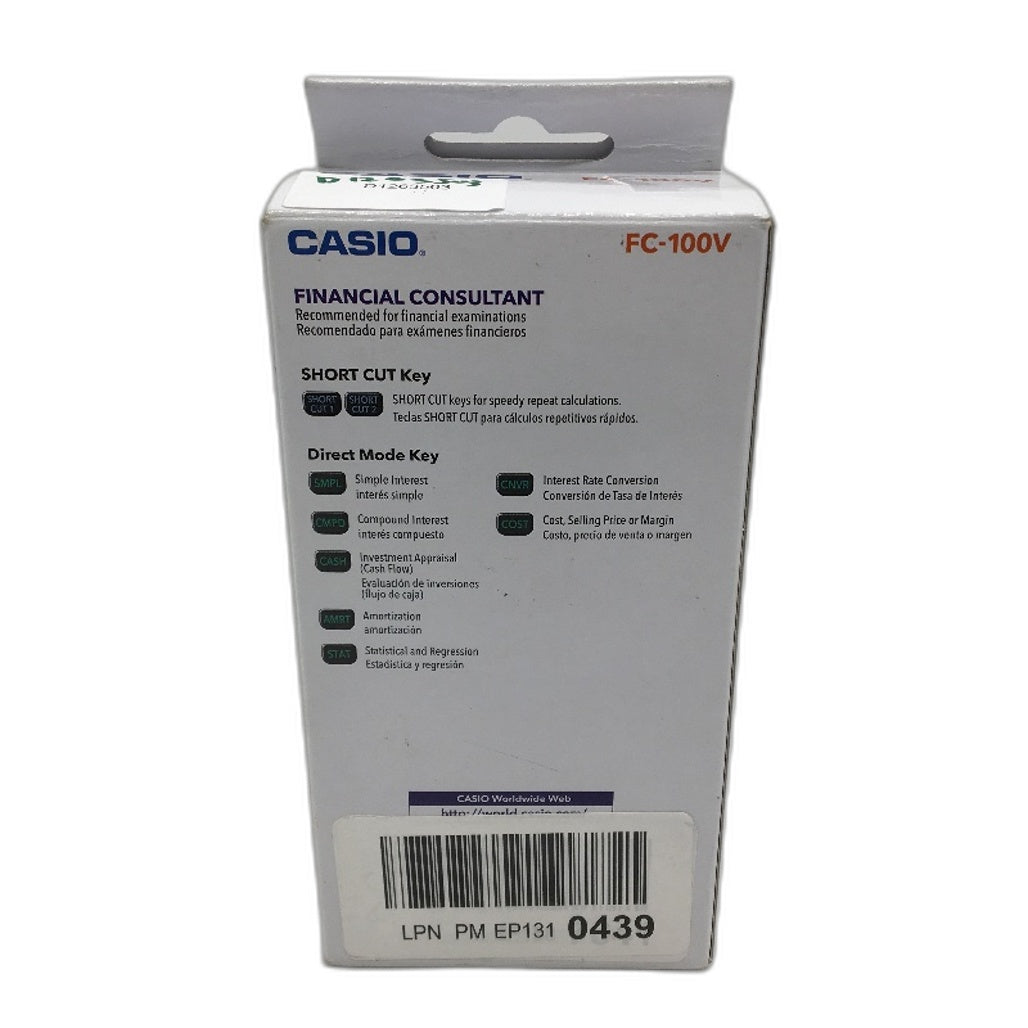 Casio FC100V Financial Consultant Calculator Full Dot 4 Line Display