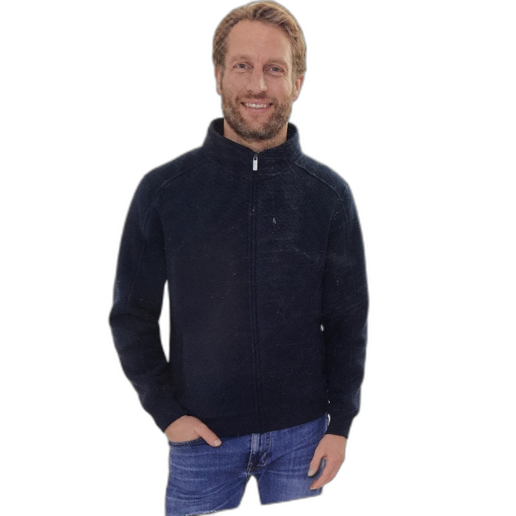 Westbay Navy Blue Full Zip Up Relaxed Fit Fleece Jacket Mens Size M NEW