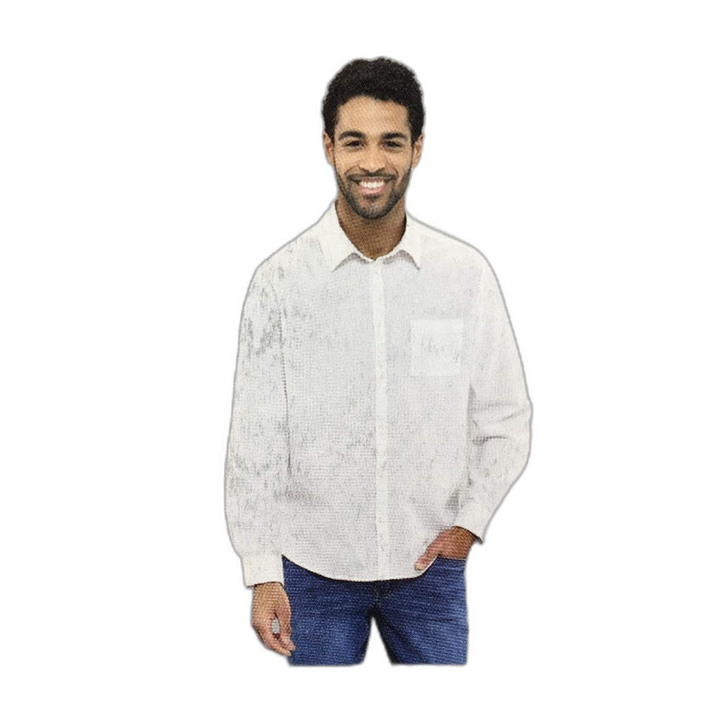 Westbay White Long Sleeve Linen Blend Button Up Shirt Mens Size XXL NEW