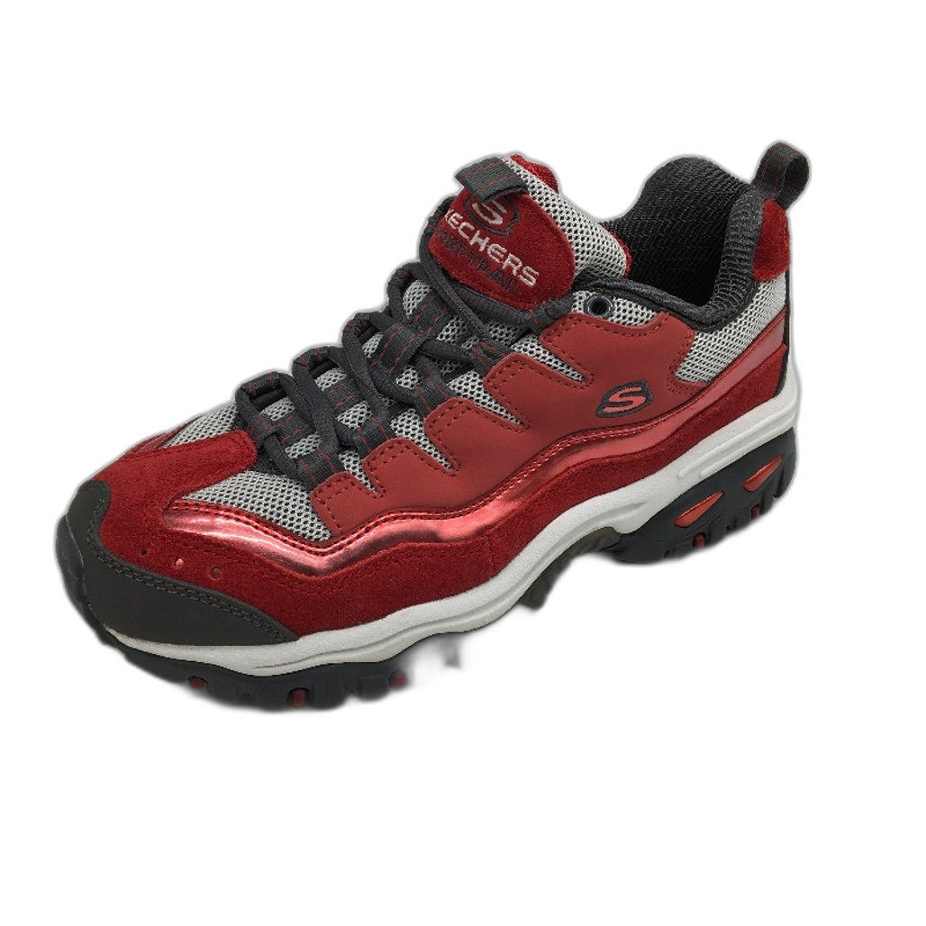 Skechers Sport Foil Energy Red Grey Sneakers Ladies Size EUR 38 US 8 25cm NEW