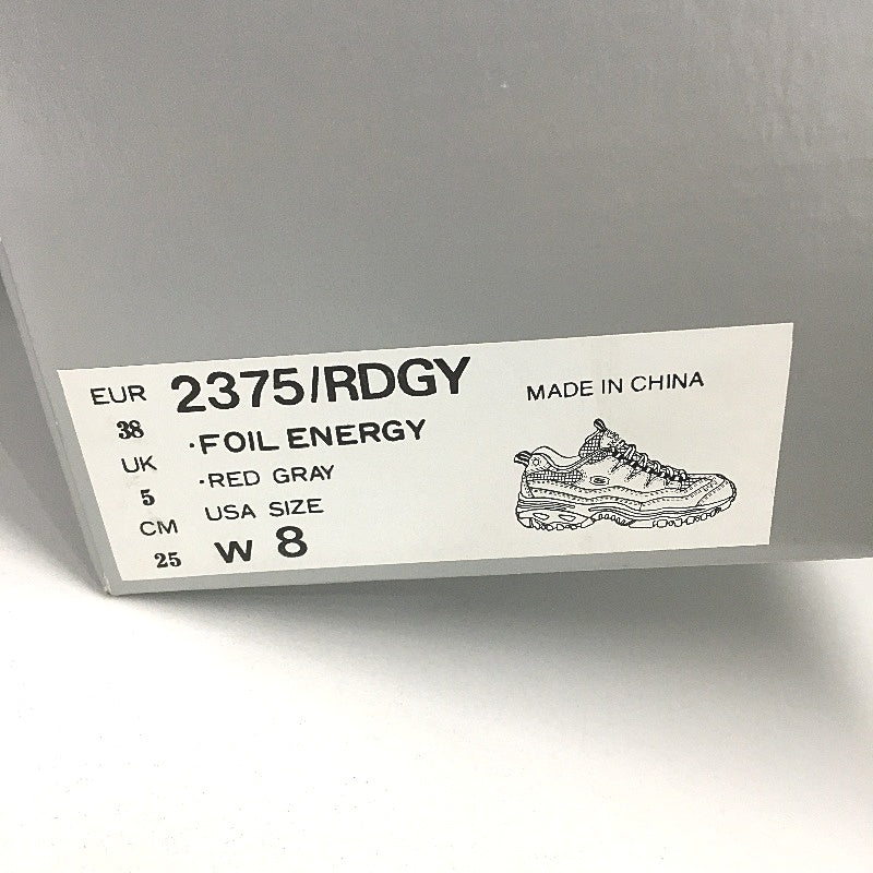 Skechers Sport Foil Energy Red Grey Sneakers Ladies Size EUR 38 US 8 25cm NEW