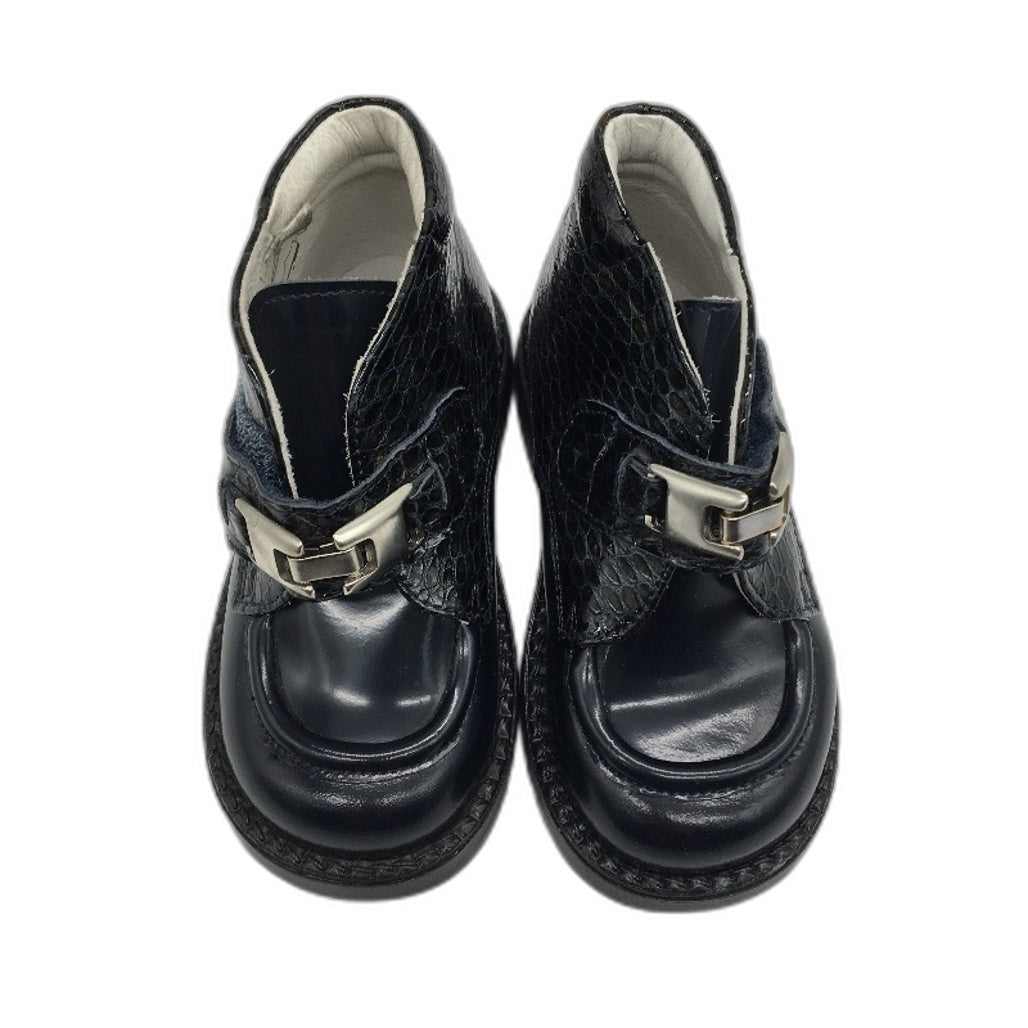 Miccio Navy Abrasiuvato Italian Made Leather Toddler Shoes EU 22-25 14cm NEW