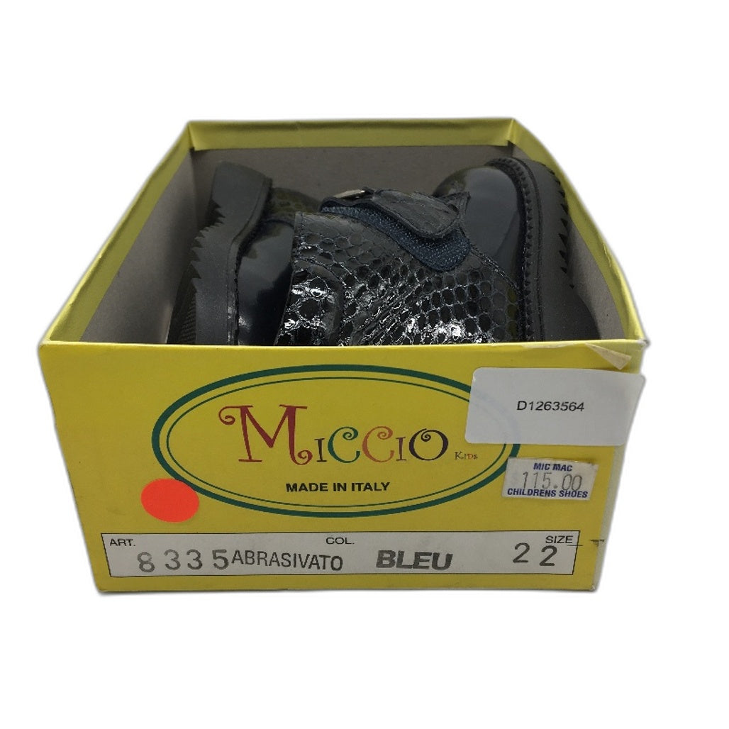 Miccio Navy Abrasiuvato Italian Made Leather Toddler Shoes EU 22-25 14cm NEW