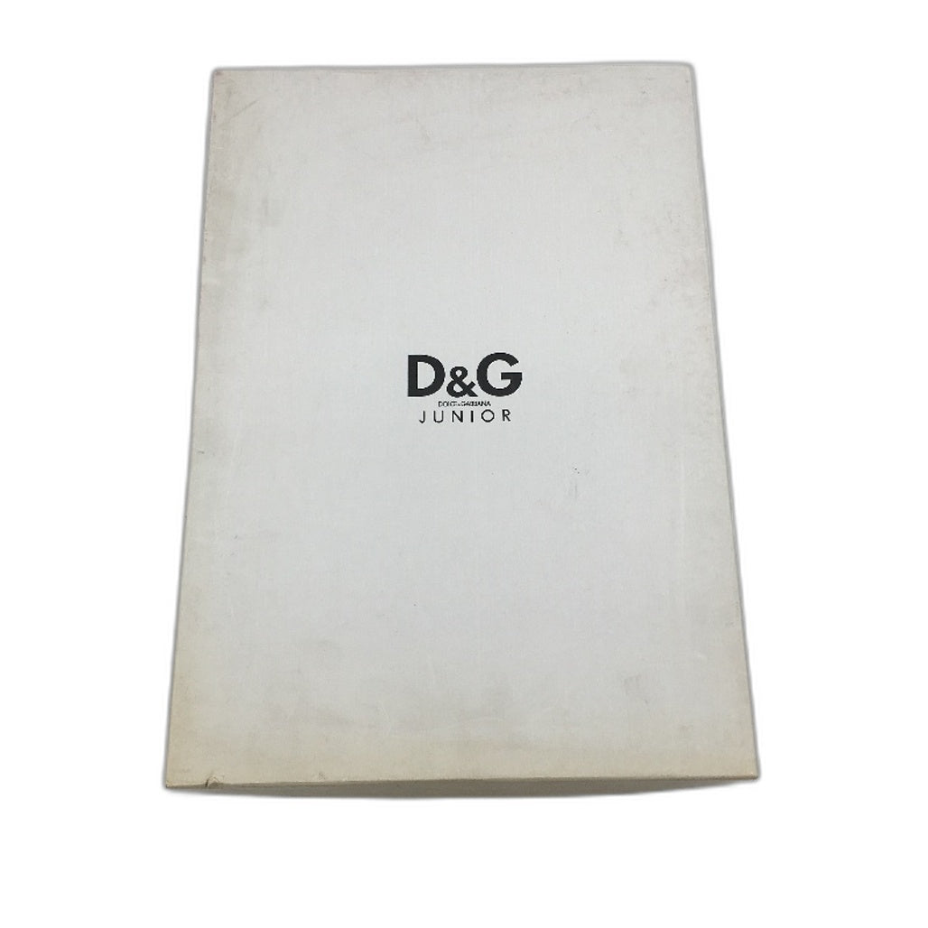 Dolce & Gabbana Junior Cream Leather Girls Zip Up Boots Size US 11.5 EUR 28 DEMO