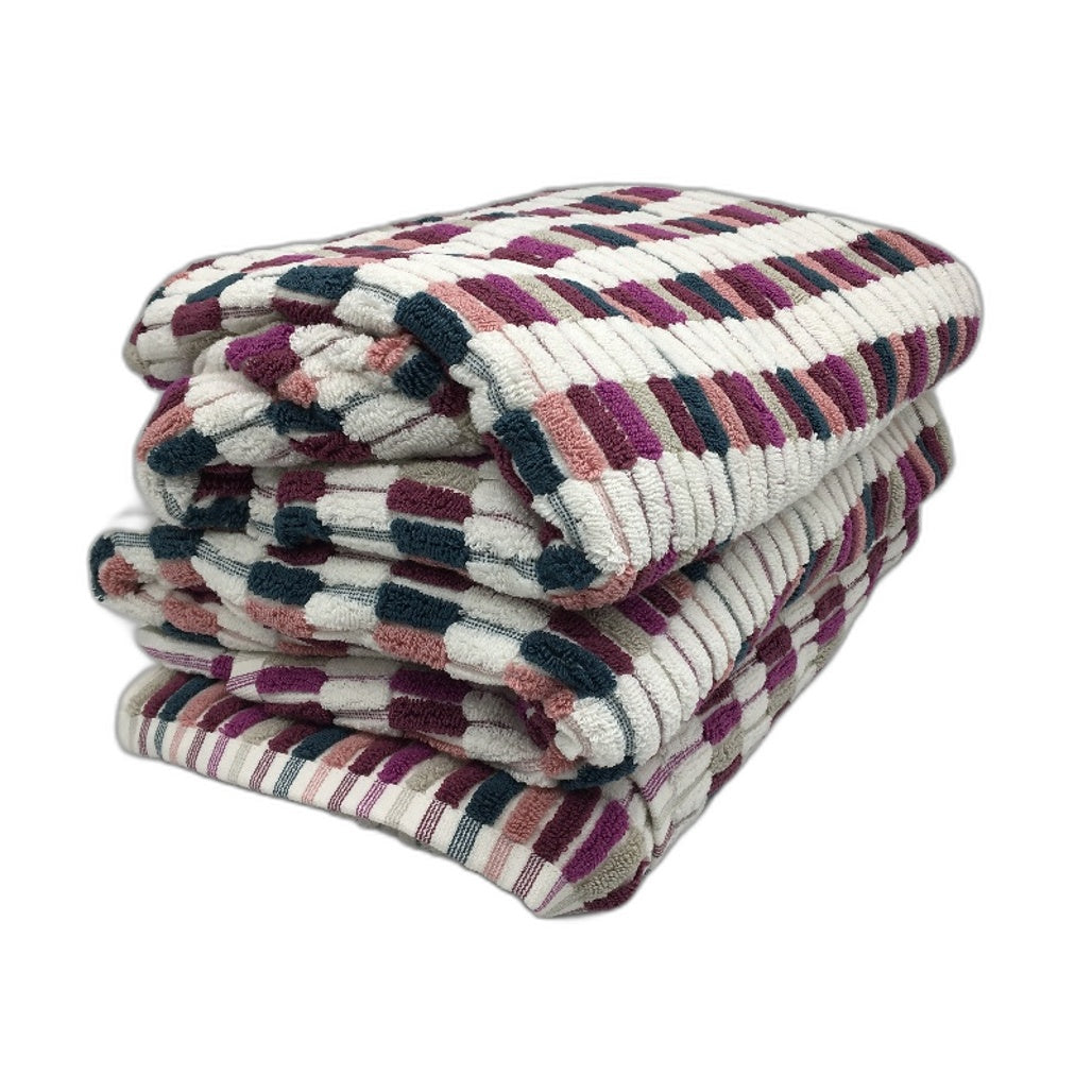 Kirkton House 3 Pack 100% Cotton Pink Purple Multicoloured Bath Towel Set NEW