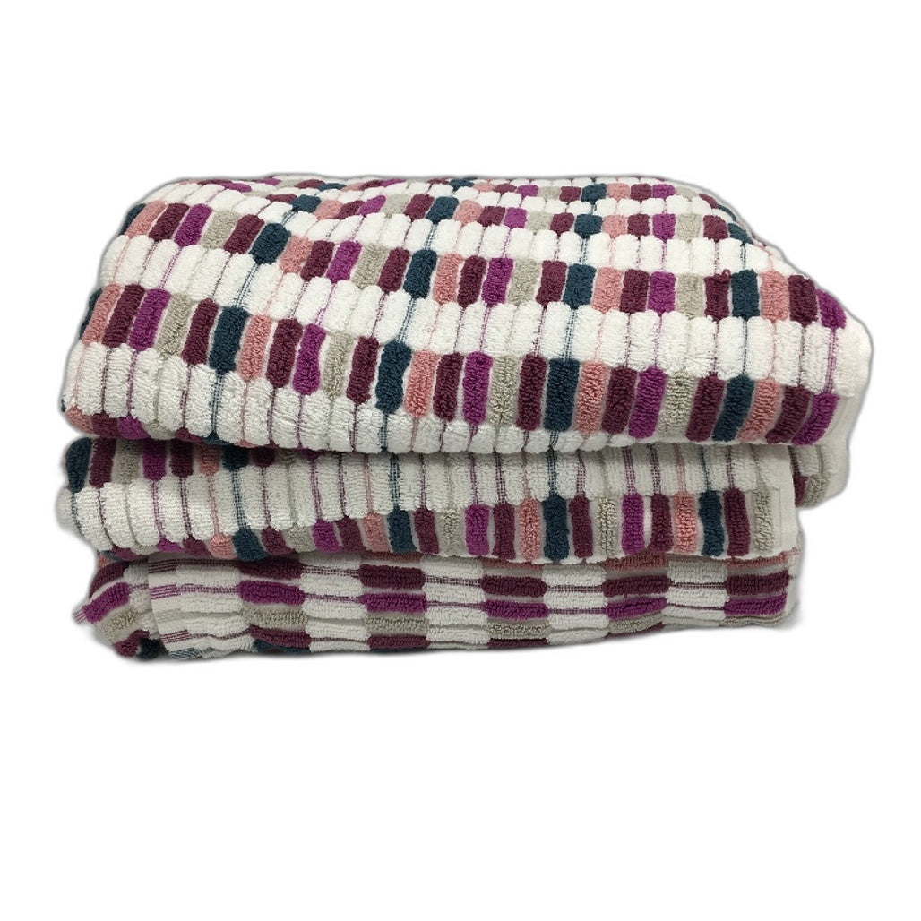 Kirkton House 3 Pack 100% Cotton Pink Purple Multicoloured Bath Towel Set NEW