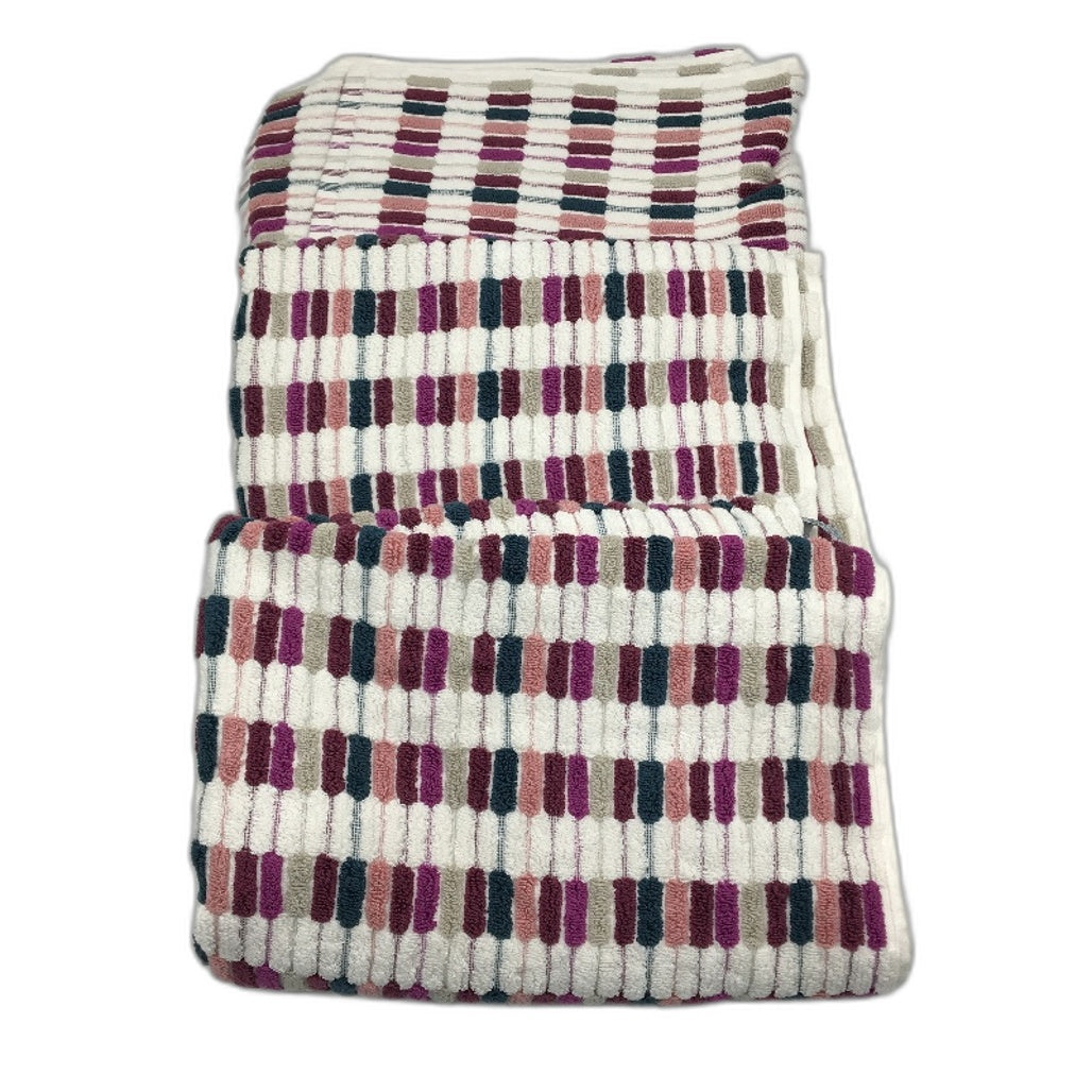Kirkton House 3 Pack 100% Cotton Pink Purple Multicoloured Bath Towel Set NEW