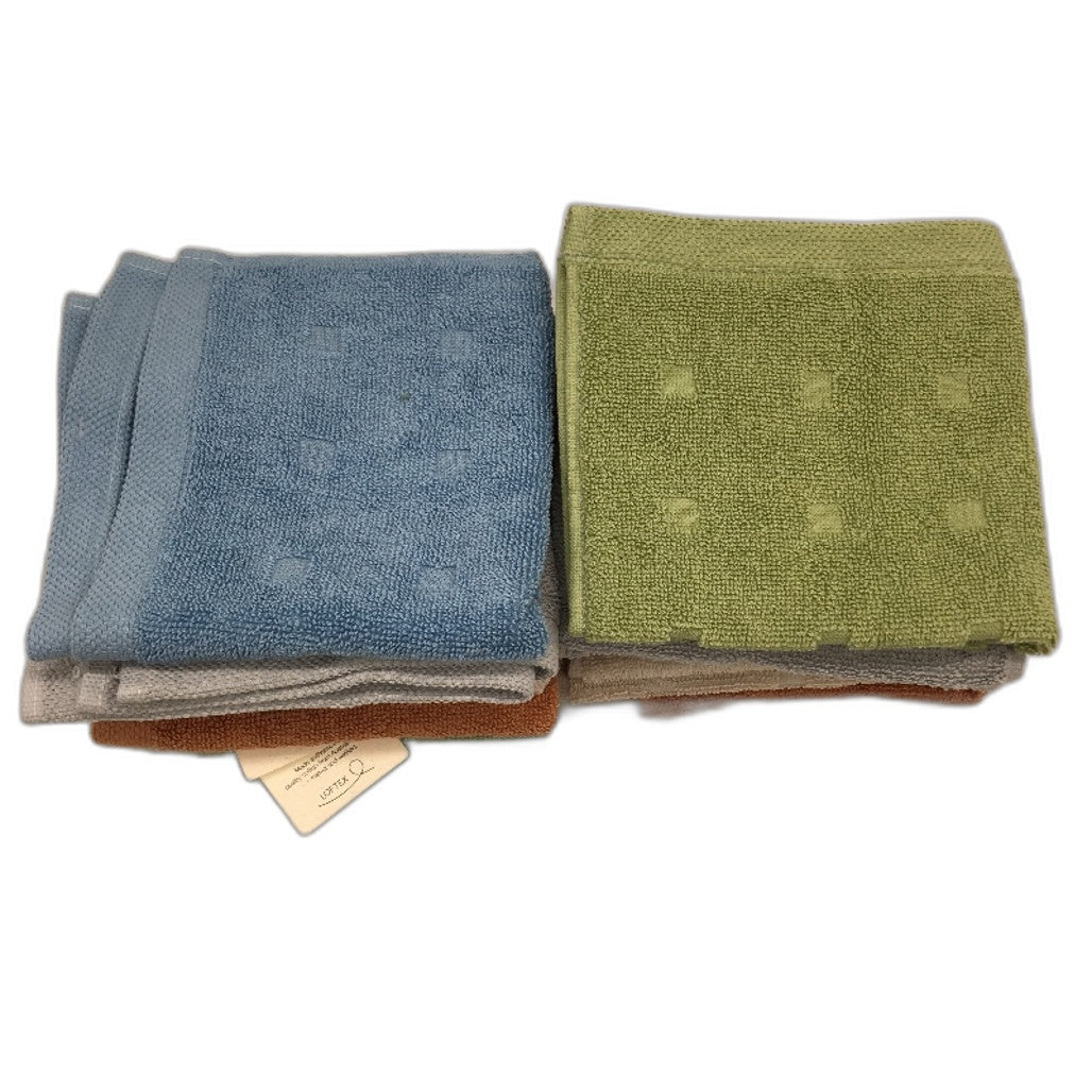 Kirkton House 10 Piece Square Patterned Luxe Multicolored Face Washers Pack NEW