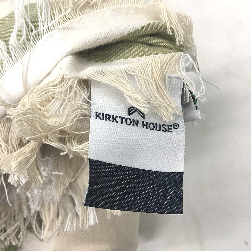 Kirkton House Soft Cotton Lightweight Green Tan Check Throw Blanket 250cm NEW