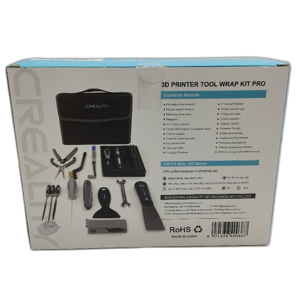 CREALITY 3D Printer Tool Wrap Kit Pro Nozzle Cleaning Deburring Finishing Tools