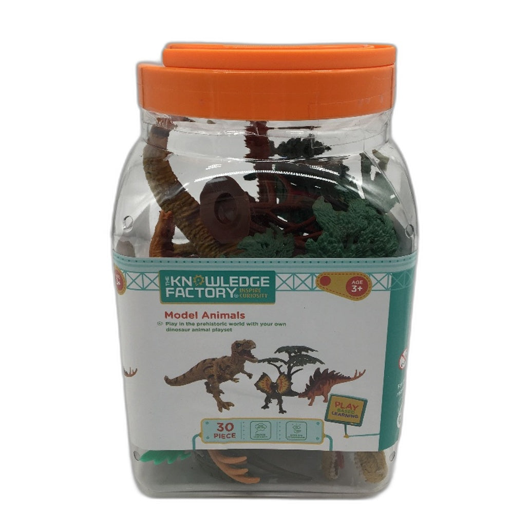 The Knowledge Factory 30 Pcs Assorted Dinosaurs & Accessories Toy Set Age 3+ NEW