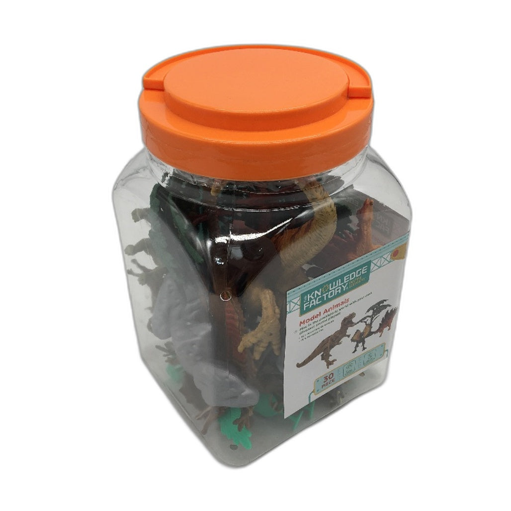 The Knowledge Factory 30 Pcs Assorted Dinosaurs & Accessories Toy Set Age 3+ NEW