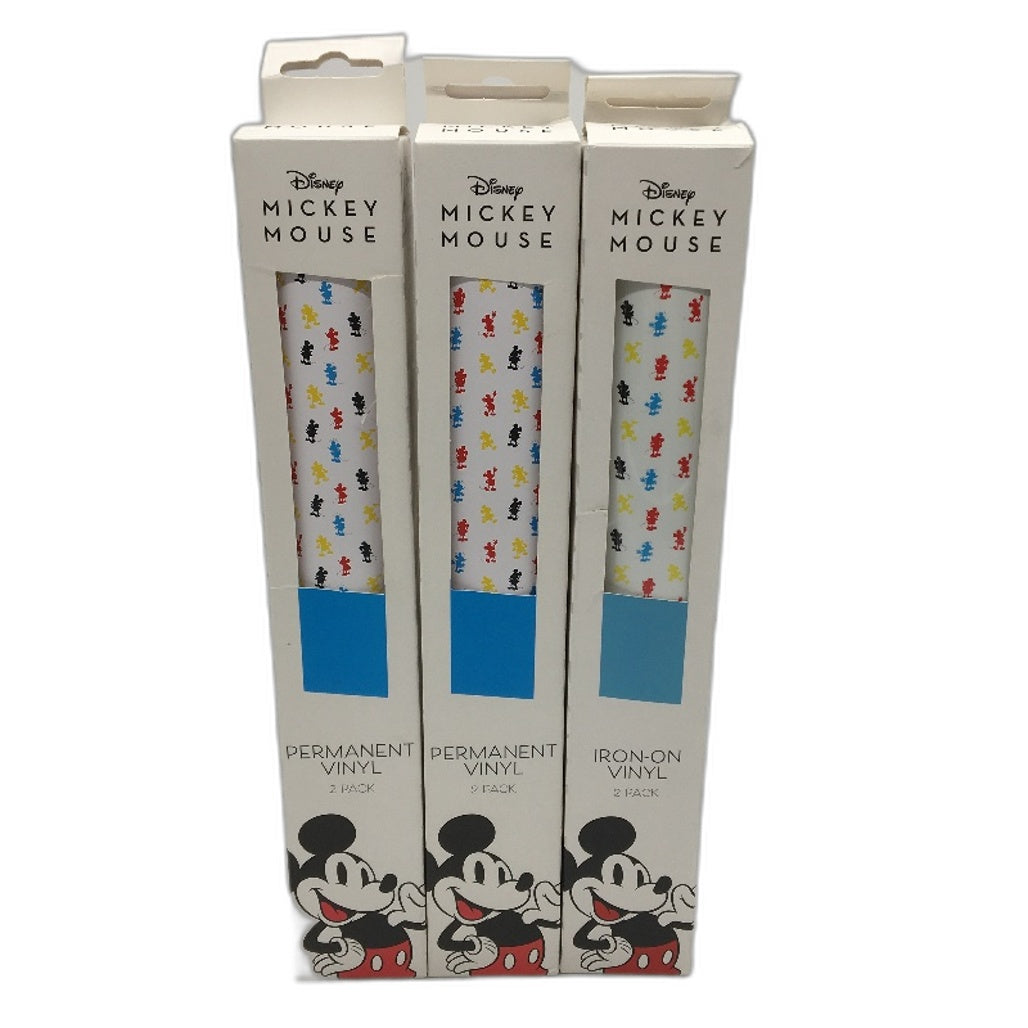 Disney Mickey Mouse 3 x 2 Pack Iron On Vinyl Sheets 12 x 12 Inch For Craft DIY
