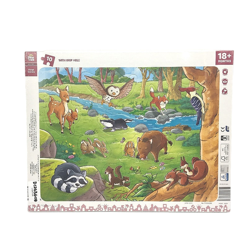 Little Town Game Time 2 Pack Baby Puzzles Forest & Safari Animals Age 18M+ NEW