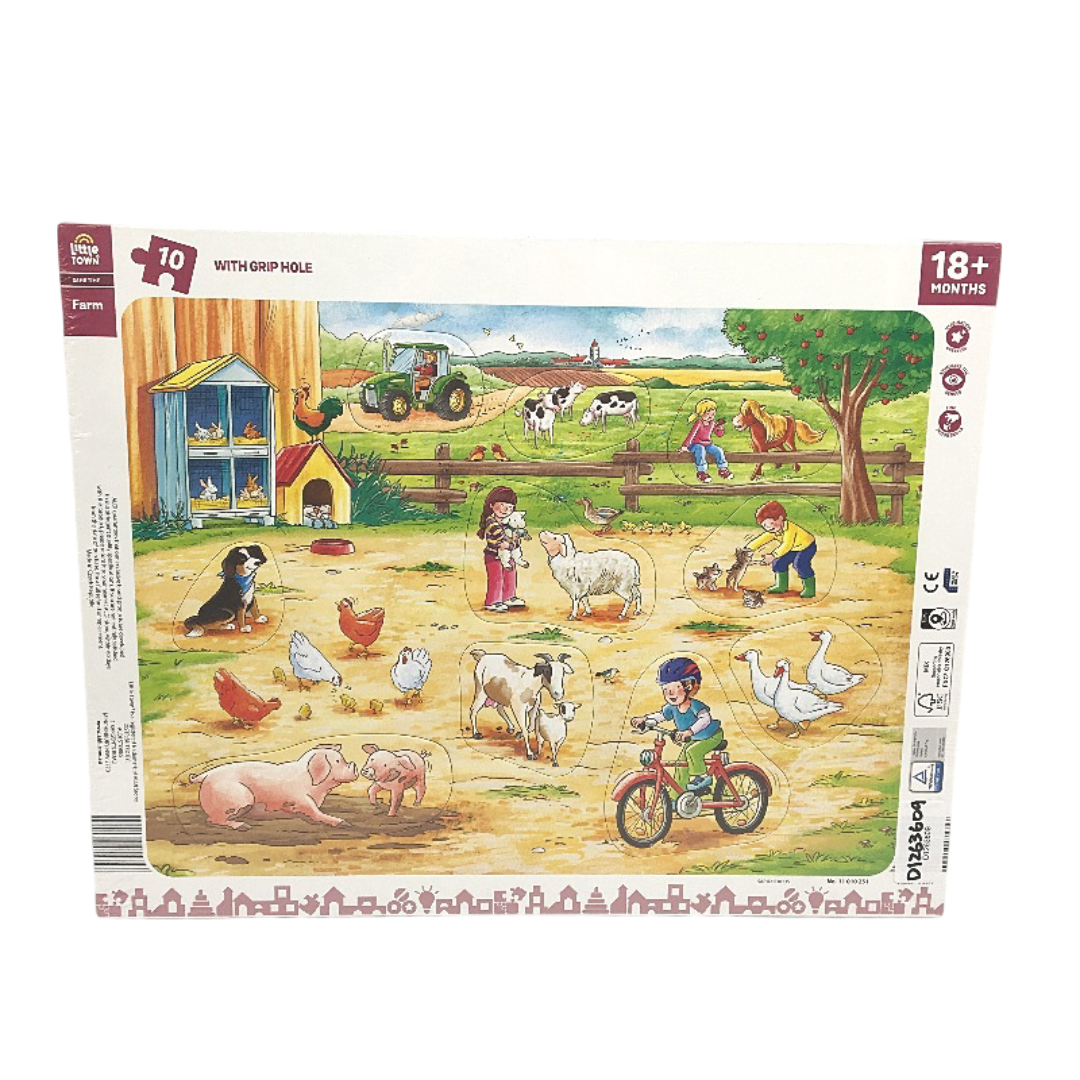 Little Town Game Time 2 Pack Baby Puzzles Farm & Favourite Animals Age 18M+ NEW