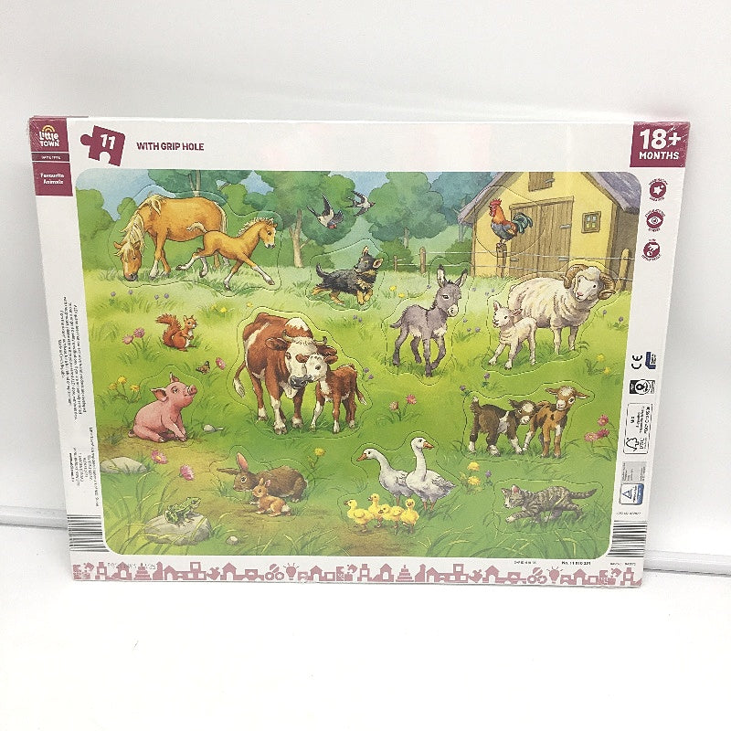 Little Town Game Time 2 Pack Baby Puzzles Farm & Favourite Animals Age 18M+ NEW