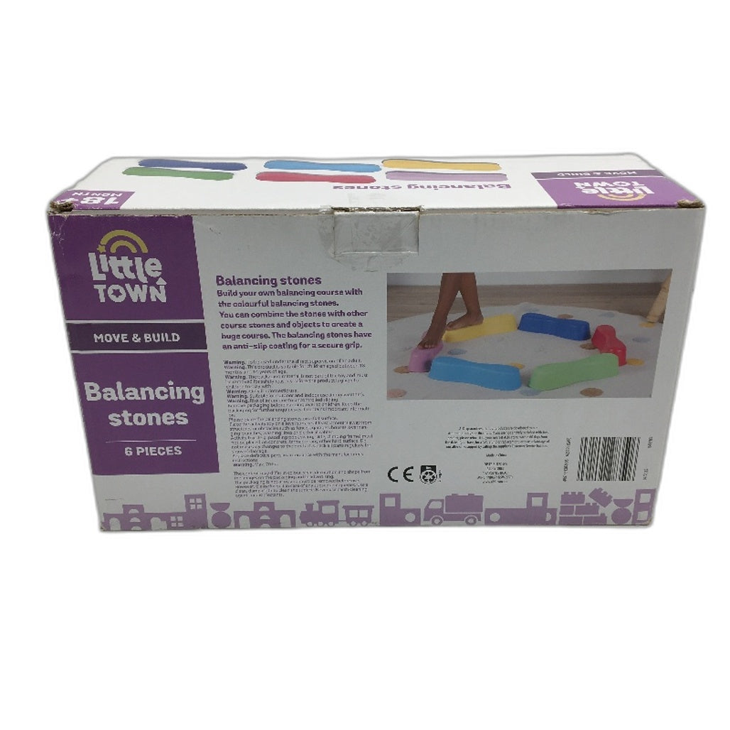 Little Town 6 Pack Colourful Move& Build Balancing Stones Anti Slip Age 18M NEW