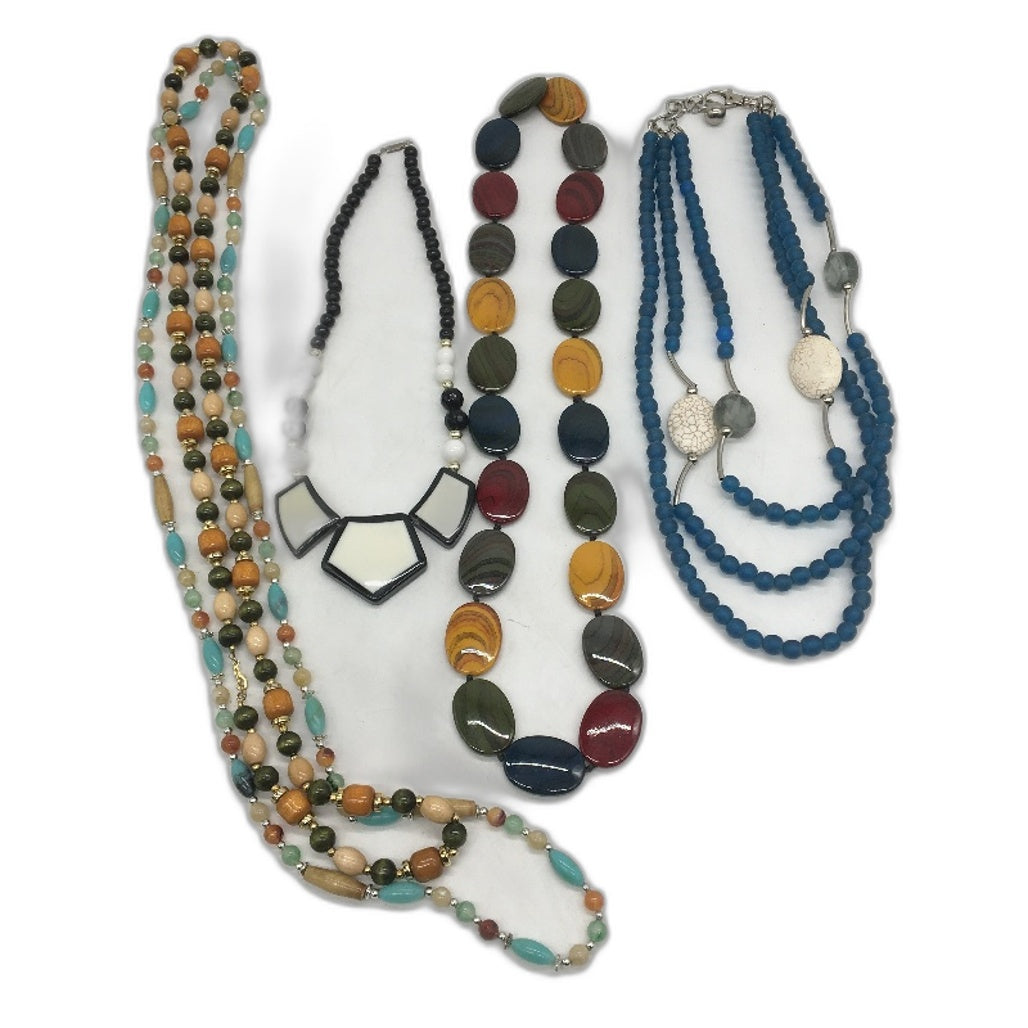 VINTAGE 10 Piece Assorted Mutlicoloured Dress Costume Jewellery Necklace Pack