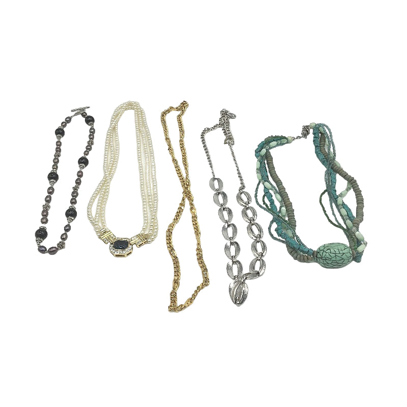 VINTAGE 10 Piece Assorted Mutlicoloured Dress Costume Jewellery Necklace Pack