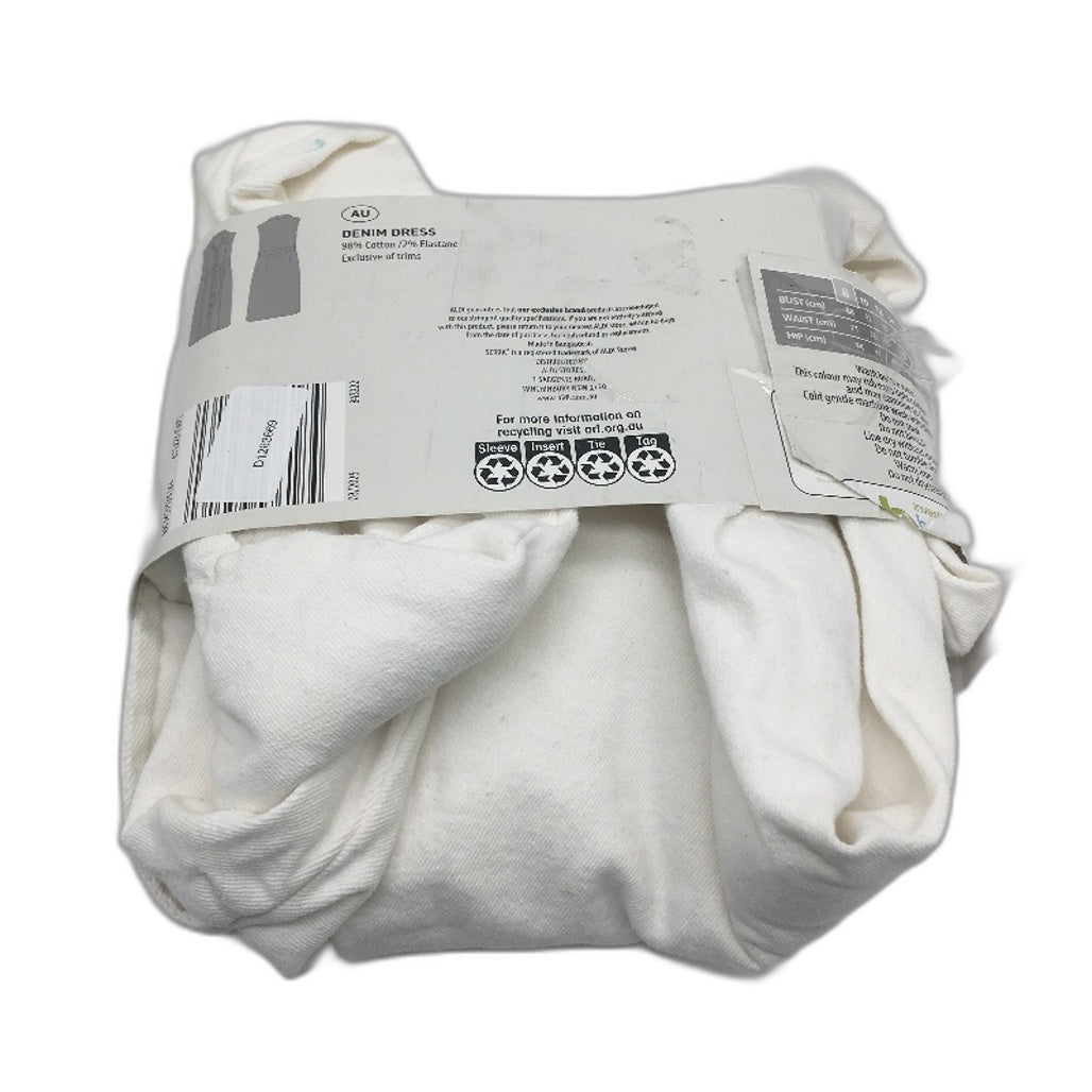 Serra White Button Up Tie Waist Longline Cotton Denim Dress Ladies Size 8 NEW