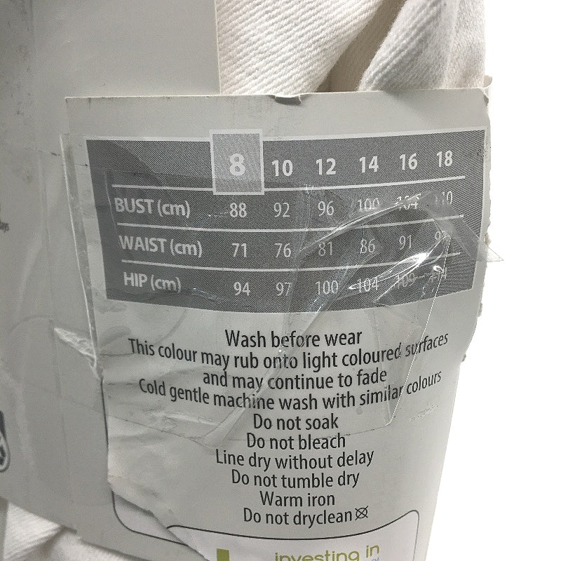 Serra White Button Up Tie Waist Longline Cotton Denim Dress Ladies Size 8 NEW