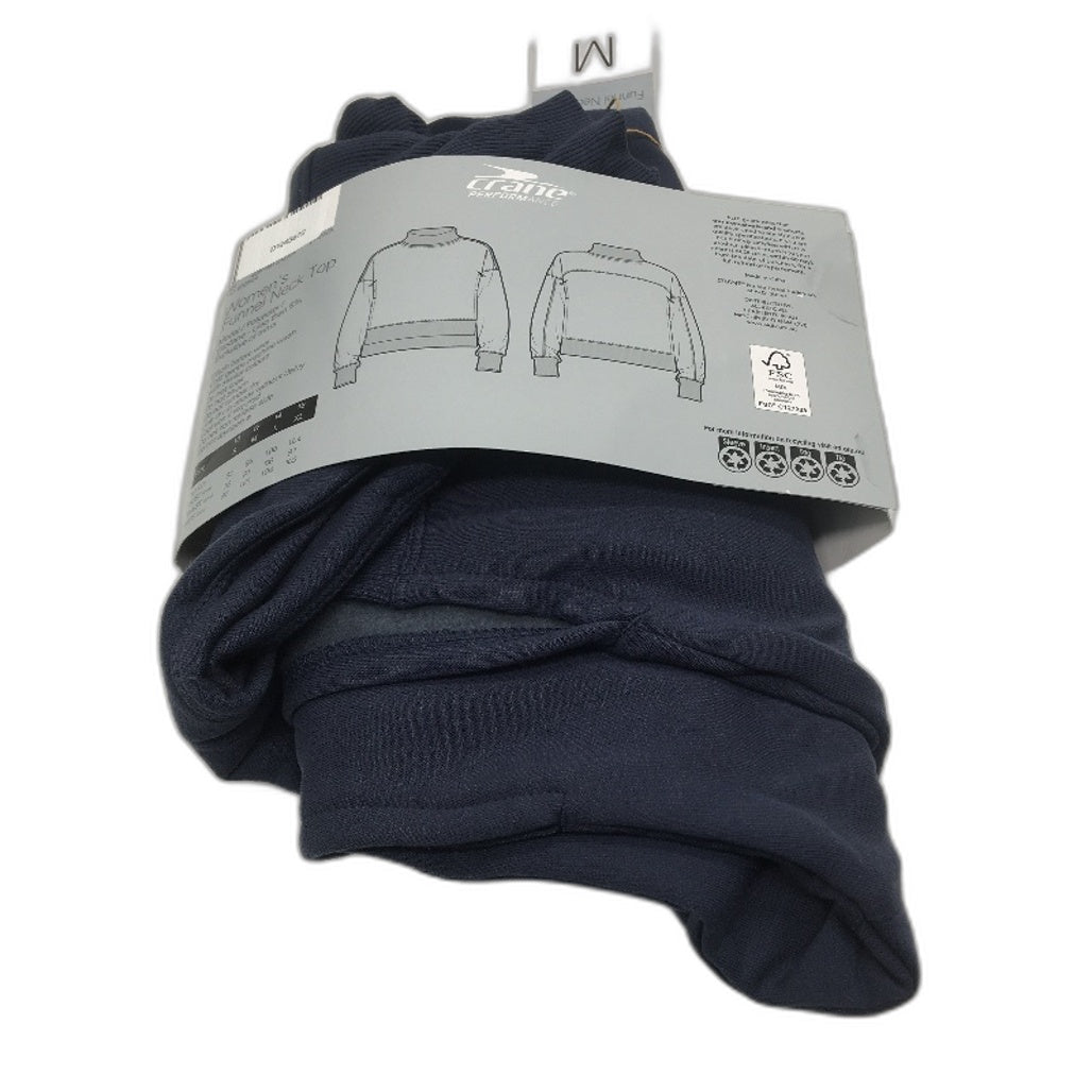 Crane Performance Funnel Neck Classic Soft Navy Sweater Jumper Top Size MNEW