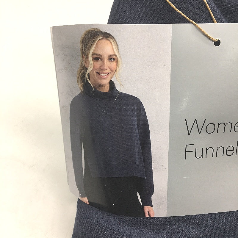 Crane Performance Funnel Neck Classic Soft Navy Sweater Jumper Top Size MNEW