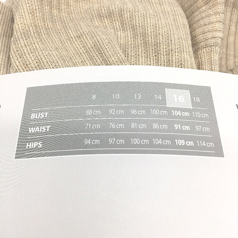 Serra Taupe Merino Wool Blend Regular Fit Button Up Cardigan Ladies Size 16 NEW