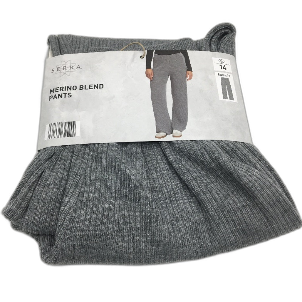 Serra Dark Grey Merino Wool Blend Regular Fit Pants Ladies Size 14 NEW
