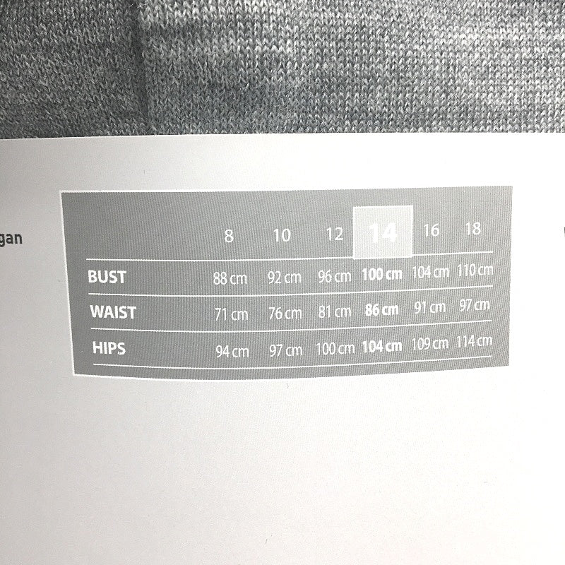 Serra Grey Merino Wool Blend Regular Fit Button Up Cardigan Ladies Size 14 NEW