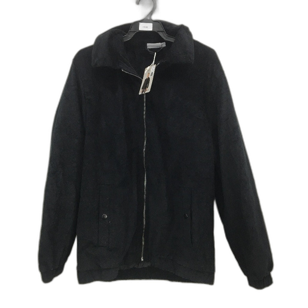 Westbay Black Corduroy Classic Fit 100% Cotton Zip Up Jacket Mens Size L NEW
