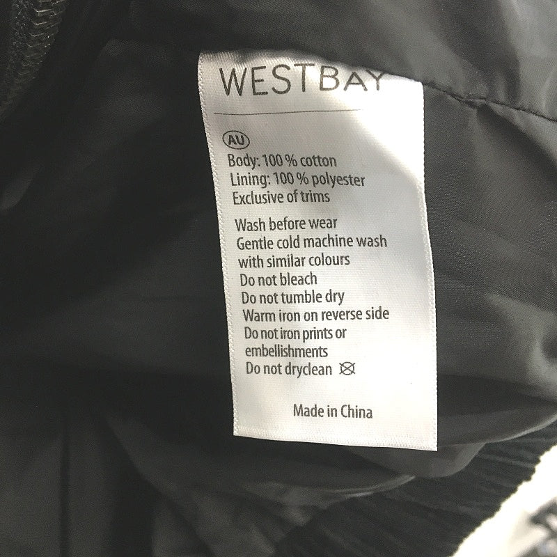 Westbay Black Corduroy Classic Fit 100% Cotton Zip Up Jacket Mens Size L NEW