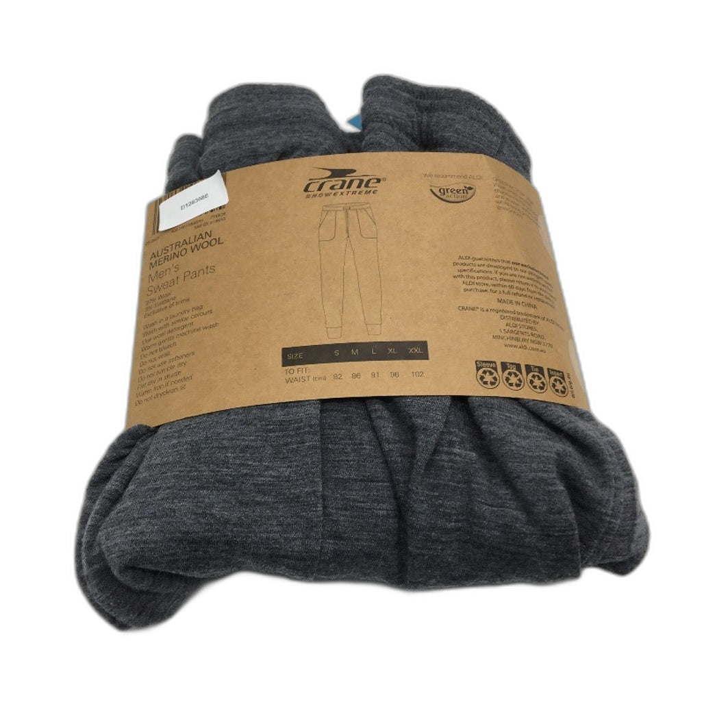 Crane Performance Mottled Grey Merino Wool Blend Sweat Pants Mens Size XXL NEW