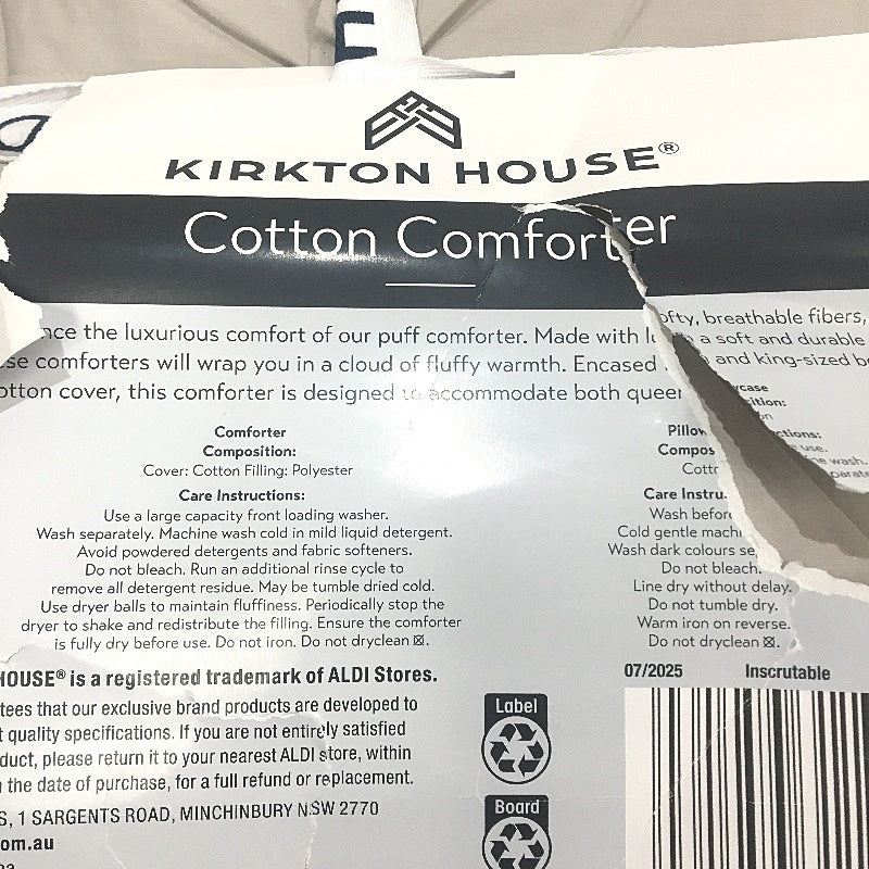 Kirkton House Beige Cotton Coverlet Set Queen/King Size Inc 2 Pilowcases NEW