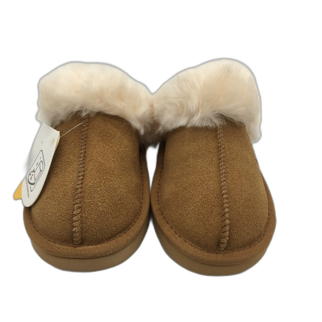 UGG Aust Shepherd Sheep Skin Wool Muffin Chesnut Slipper Kids Size 11-12 NEW