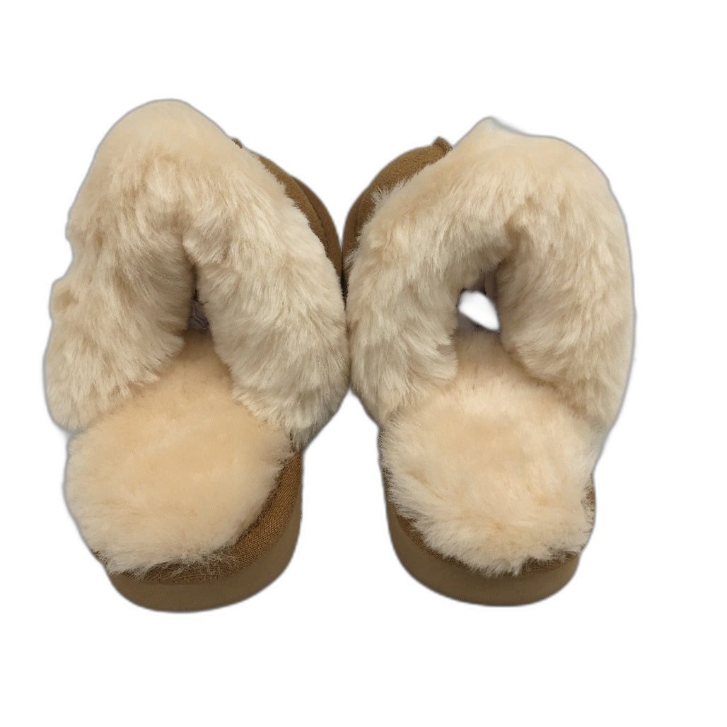 UGG Aust Shepherd Sheep Skin Wool Muffin Chesnut Slipper Kids Size 11-12 NEW