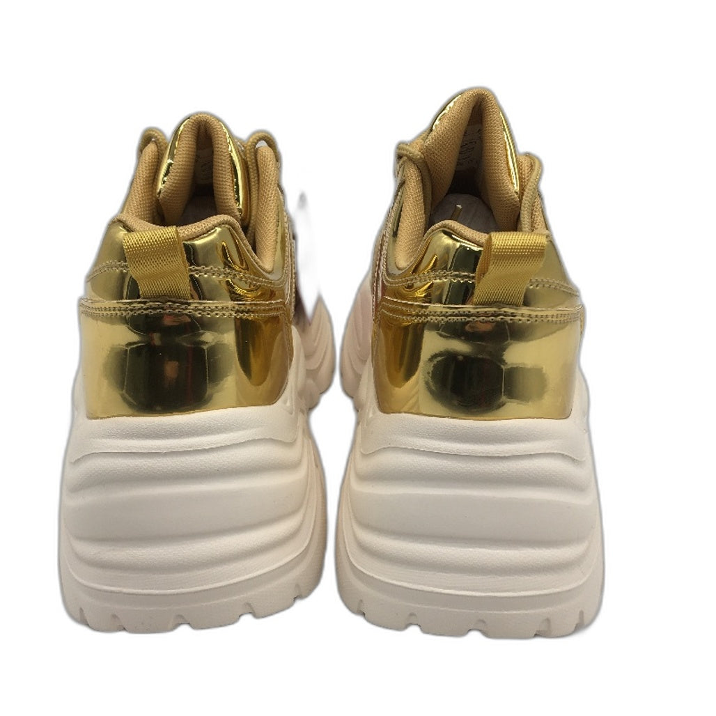Kip Wok Chunky Gold Platform Faux Leather Sneakers Ladies Size US 9 NEW