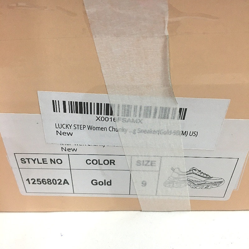 Kip Wok Chunky Gold Platform Faux Leather Sneakers Ladies Size US 9 NEW