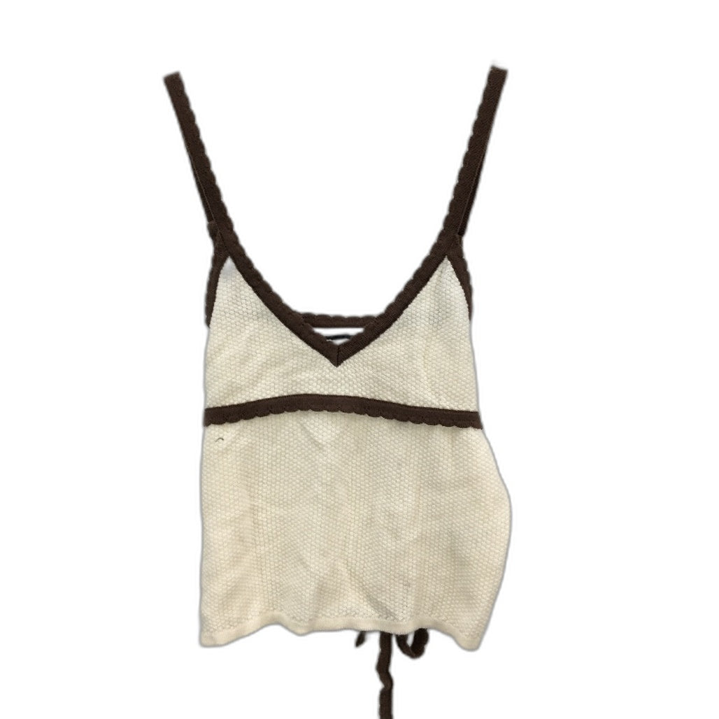 Subtitled Nori Compact Brown & Cream Contrast Knit Top Ladies Size XS NEW