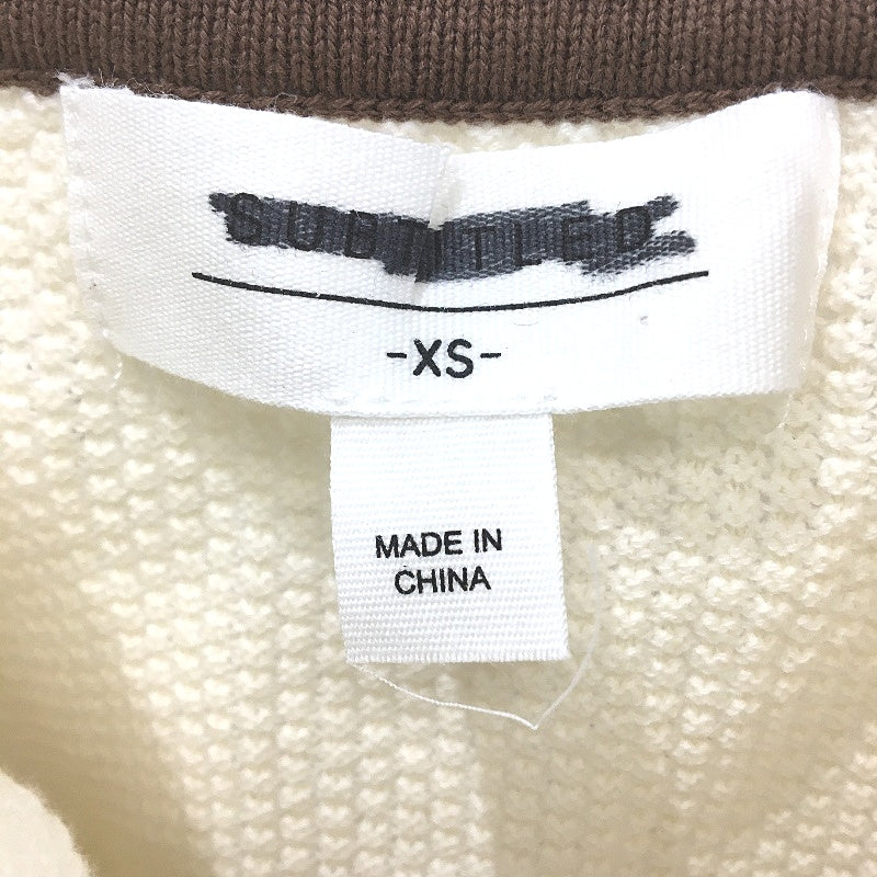 Subtitled Nori Compact Brown & Cream Contrast Knit Top Ladies Size XS NEW