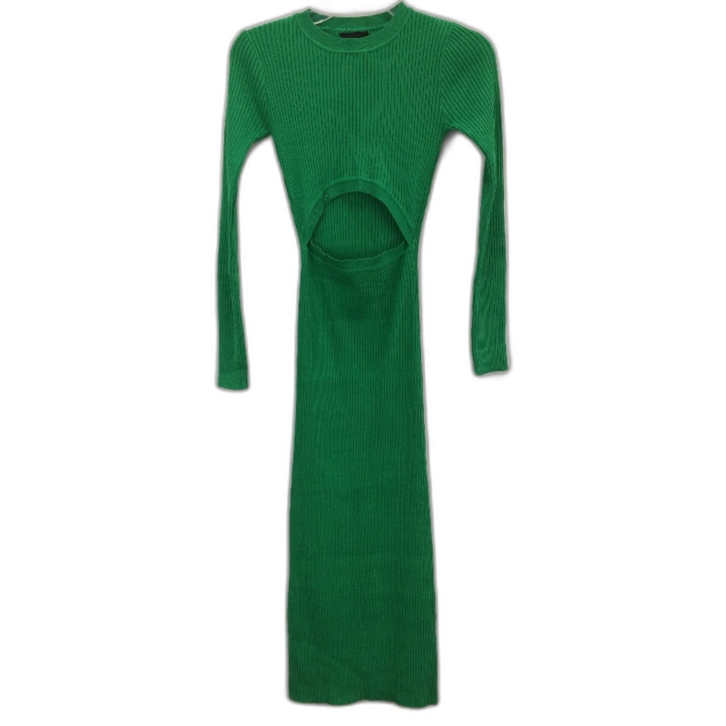 Alice in the Eve Cut Out Knit Green Long Sleeve Midi Dress Ladies Size XS NEW