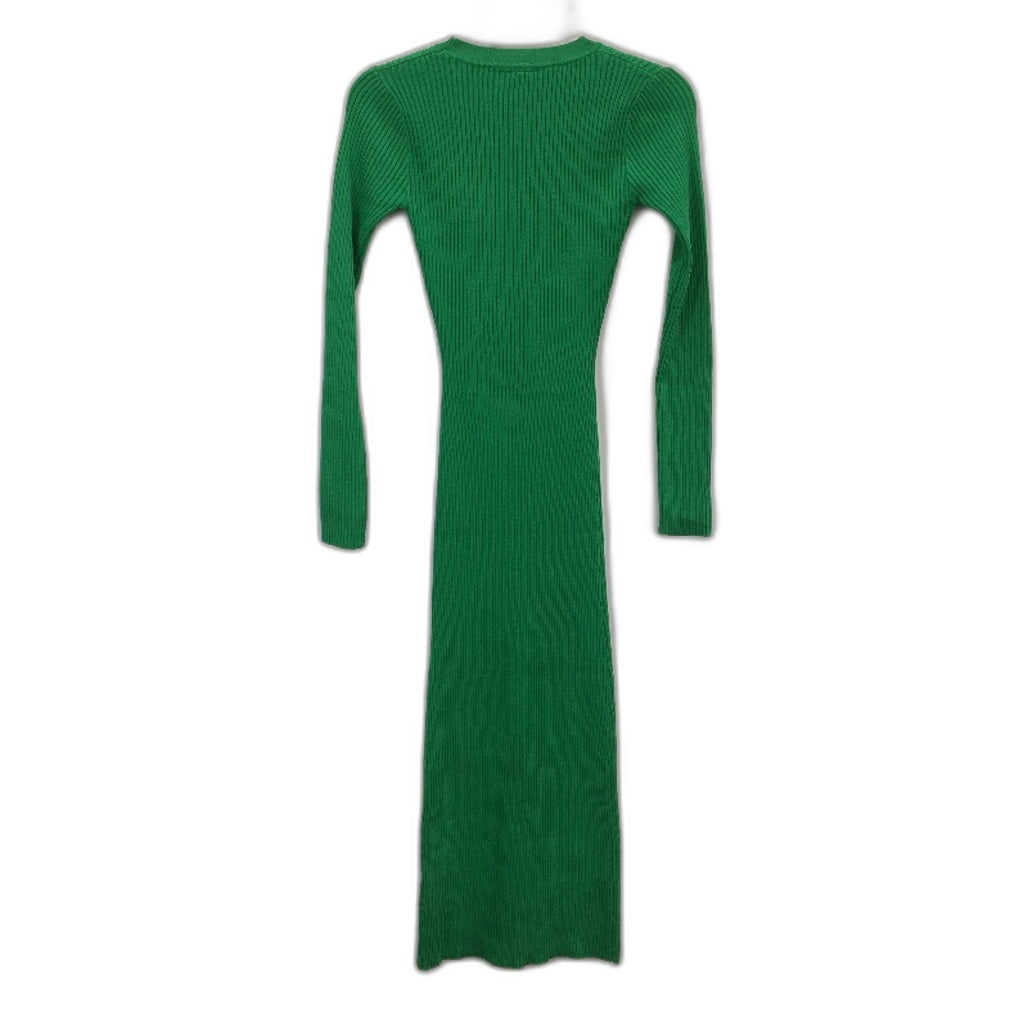 Alice in the Eve Cut Out Knit Green Long Sleeve Midi Dress Ladies Size XS NEW