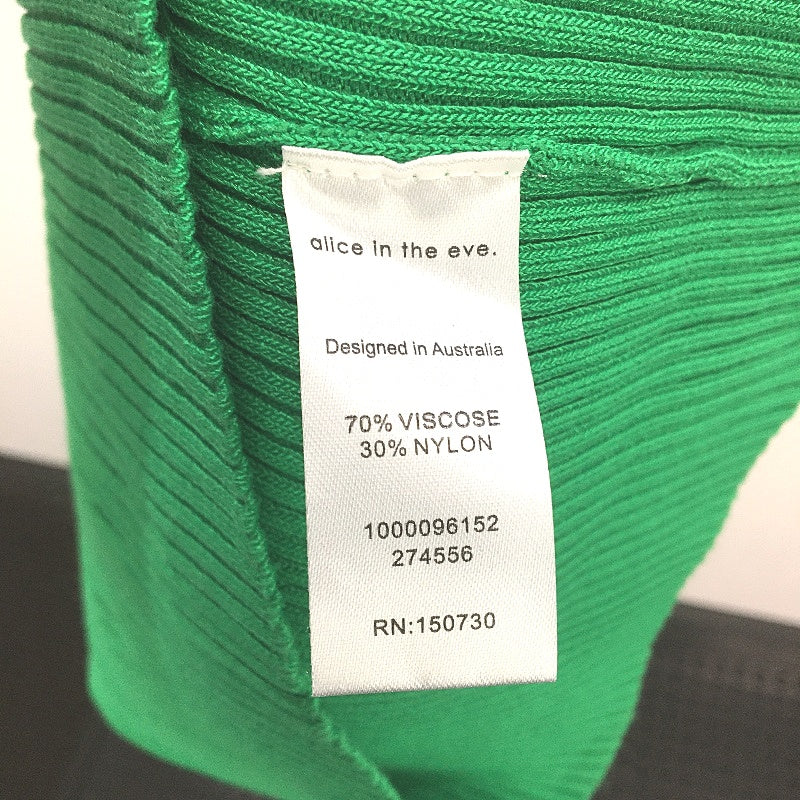 Alice in the Eve Cut Out Knit Green Long Sleeve Midi Dress Ladies Size XS NEW