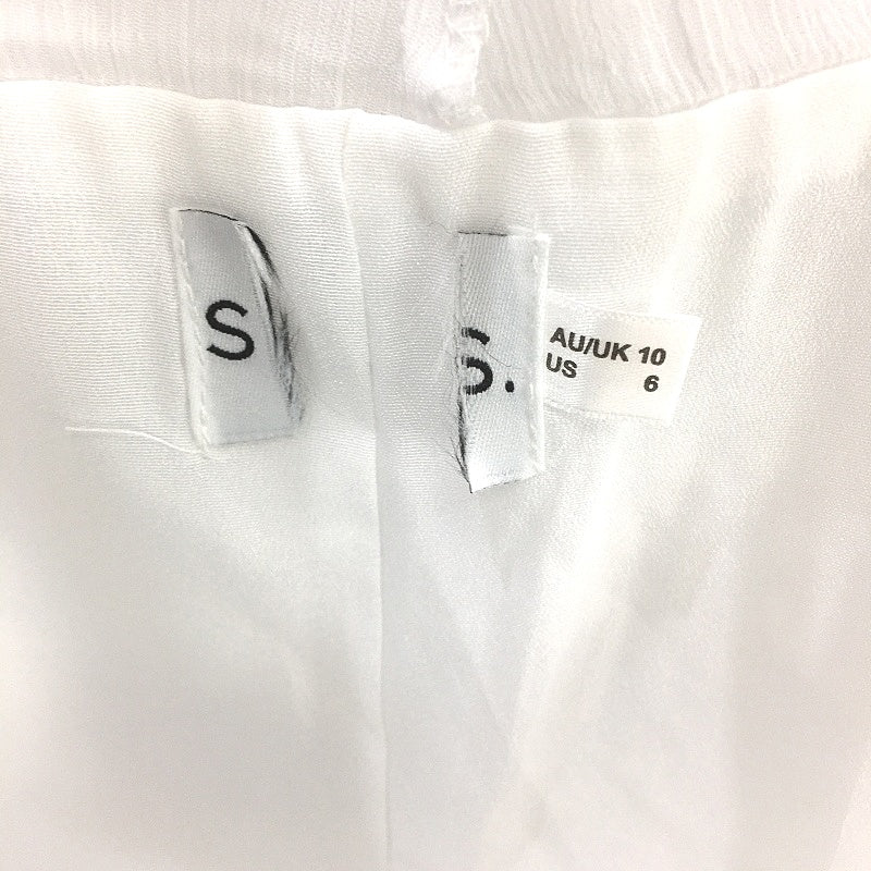 Sndys Riviera Sheer White Ruffle Long Sleeve Mini Dress Ladies Size AU 10 NEW