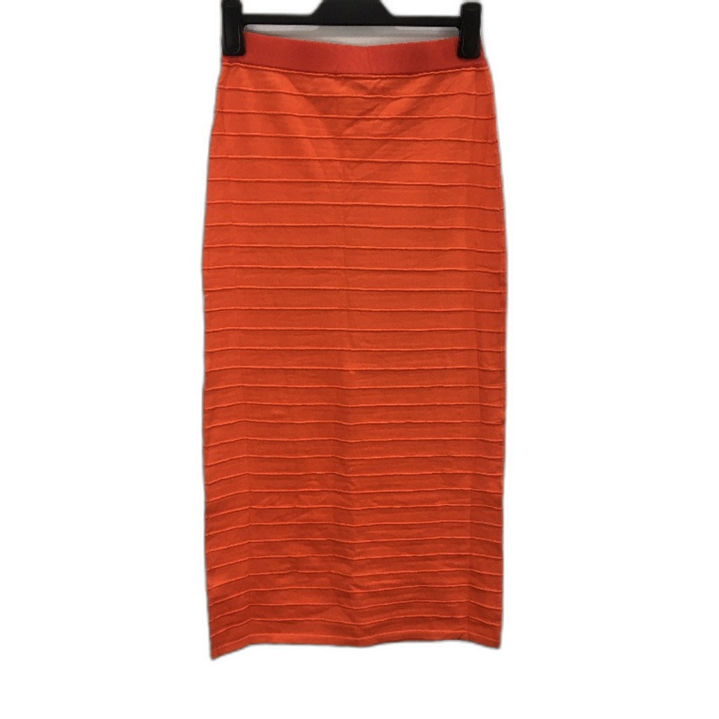 Alice in the Eve Ribbed Orange Slip On Stretch Maxi Skirt Ladies Size Large NEW