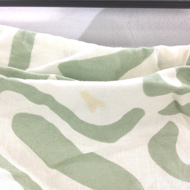 Subtitled Strapless Green Pattern Linen Blend Midi Dress Ladies Size Large NEW