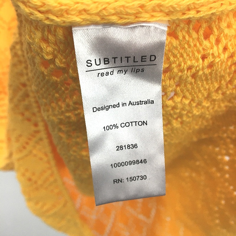 Subtitled Crochet Knit Marigold Yellow Maxi Skirt Ladies Size Large NEW