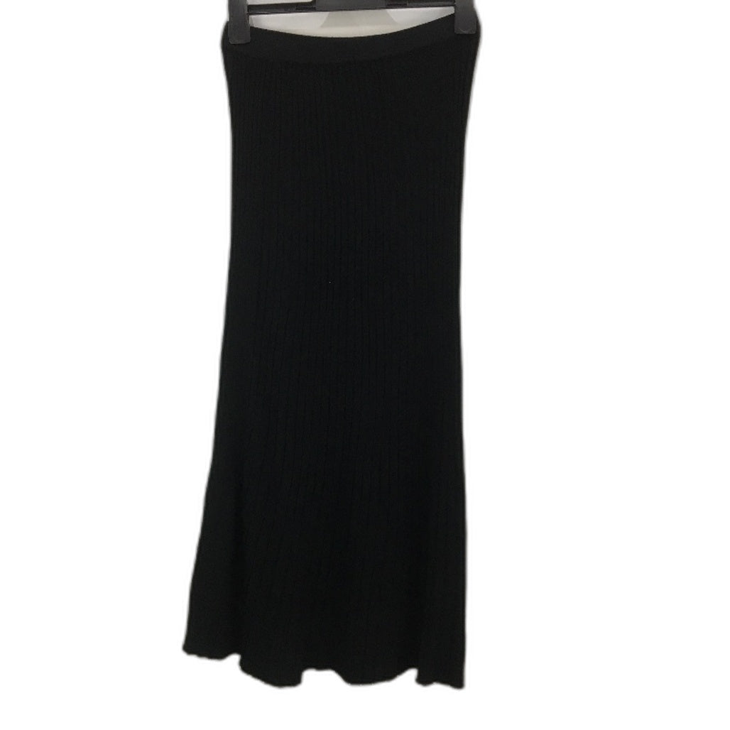 Subtitled Bonnie Rib Knit Black Mid Rise Maxi Skirt Ladies Size Small NEW