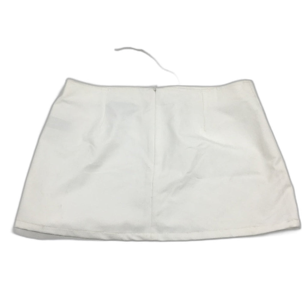 Neon Hart Leia Lace Tie Front White Mini Skirt Ladies Size Large NEW